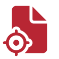 Red document icon with a target symbol.